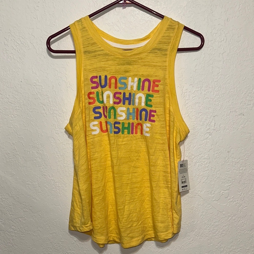 Secret Treasures Yellow Sunshine Graphic Pajama Tank Top Large 12-14 ST22351TB